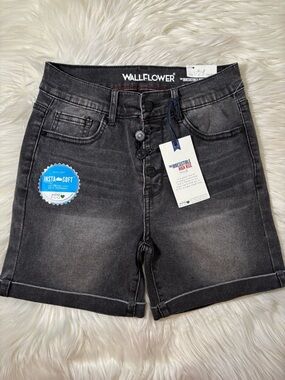 Wallflower Gray-Black High-Rise Jeans with Red Stitching
